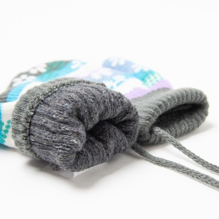 Baby mittens, gray/stripes, size 14.5x6.7-2