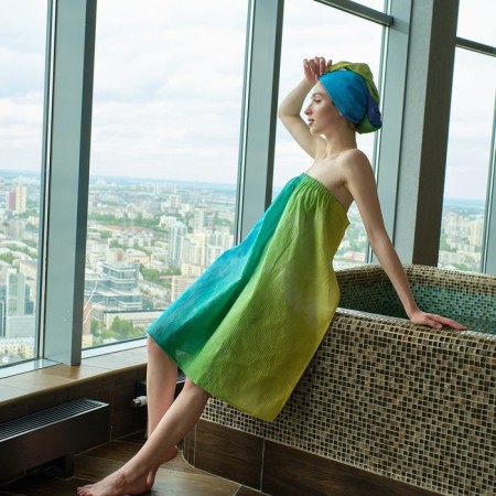 Supply for the sauna saving and I am "Rainbow" (Pareo towel + Chalma) 100%HL, 200 g/m2-2