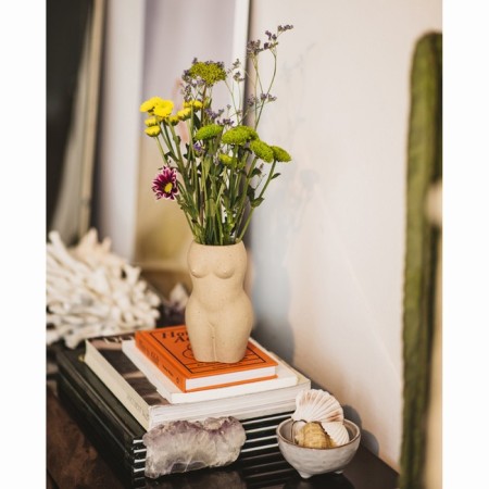 Flower Vase Doiy Body, White, 18.8 cm-1