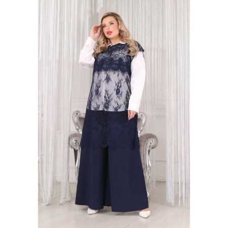 Women's tunic, size 54, blue color-2