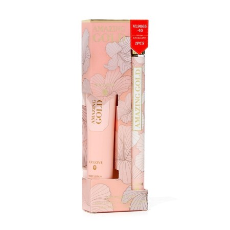 Perfume set female Amazing Gold: Toilet water, 35ml + body lotion, 35ml-3