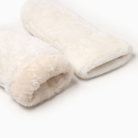 Women's mittens minku, white color, 26 cm-2