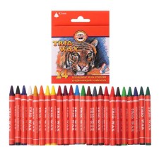 Loops wax 24 colors KOH-I-NOOR TRIO 8274, D = 8.2 mm, L = 90 mm, cardboard packaging, euro suspension