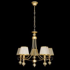 Ceiling light Gerhort G11084/5FGD+CPGD WT, 5x40W, E14, 100x75x75 cm, gold color