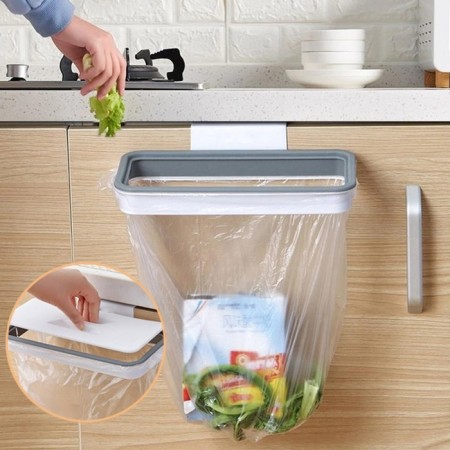 Holder for the garbage bag suspended on the door 1.7 cm, white color-8