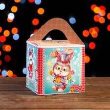 Подарочная коробка "Зайки", кубик большой, 12 х 12 х 12 см