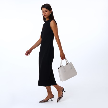 Women's bag with lightning, textura, average size, white color-10