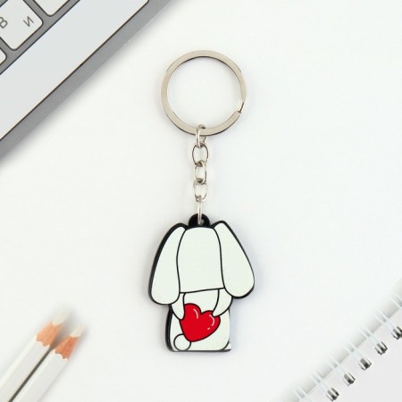 Acrylic key -keychain "Bunny", 3.5 x 10 cm-4