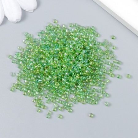 Beads "Astra" 11/0, 20 g (179a St. Green/Transparent, Rainbow)-1