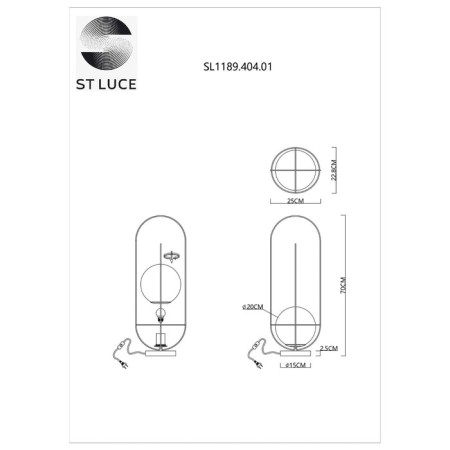 ST LUCE table lamp. SL1189.404.01. Beata. 1x60 W, E27, 25x25x70 cm, black color-4
