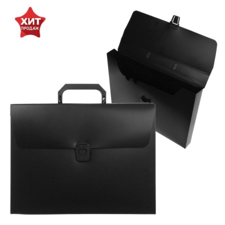 A4 Portfire folder, 1 Calligrata department, 700 μm, sand, black