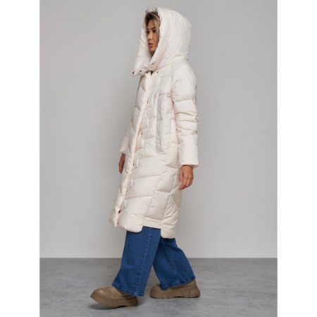 Coat insulated winter female, size 50, beige color-5