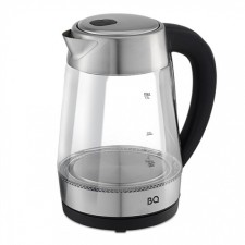 Electric kettle BQ KT1700G, glass, 1.7 l, 2200 watts, black-silver