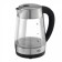 Electric kettle BQ KT1700G, glass, 1.7 l, 2200 watts, black-silver