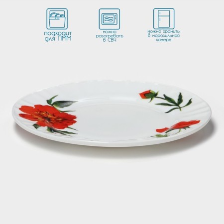 Pile plate “velvet rose”, d = 15 cm, glass ceramic, white color-1