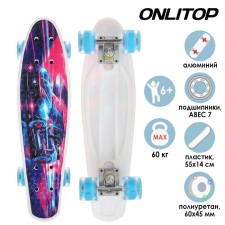 Penniboard Onlitop, 55x14 cm, light wheels PU 60x45 mm, ABEC 7, aluminum frame