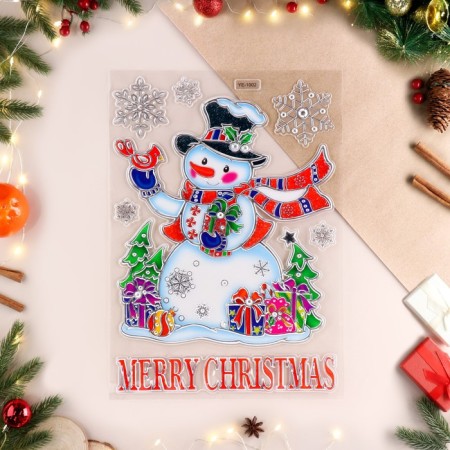 Stickers on the windows "New Year" snowman, 38 x 22 cm