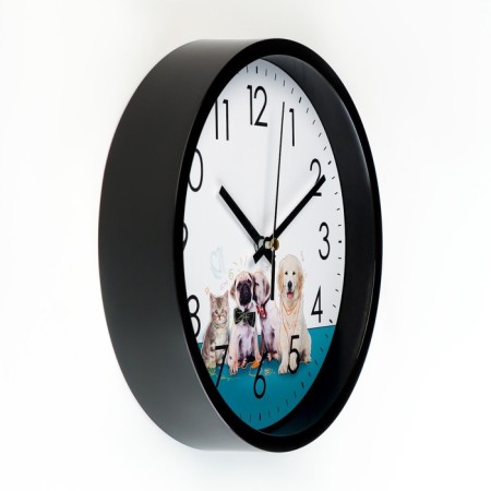 Wall clock "kitten and puppy", D-20 cm, smooth move-1