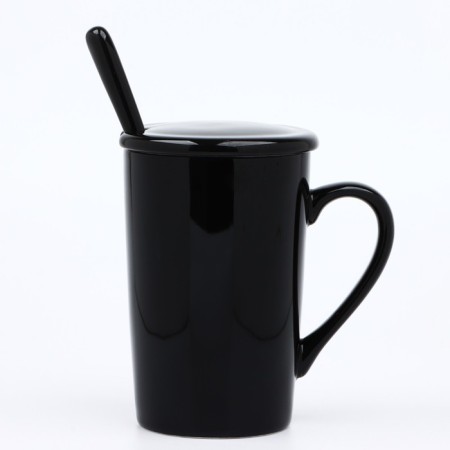 Mug "Real 100% Man", 420 ml, with a spoon and a lid-3