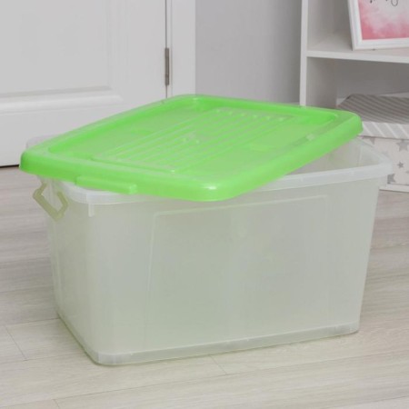 Storage box with Darel-Box lid, 75 l, 70 × 49 × 37 cm, color mix-2