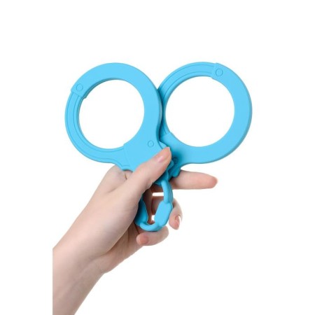 Toyfa A-Toys silicone handcuffs, silicone, blue color, 33 cm-2
