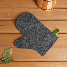 Mitten for a bath, felt gray
