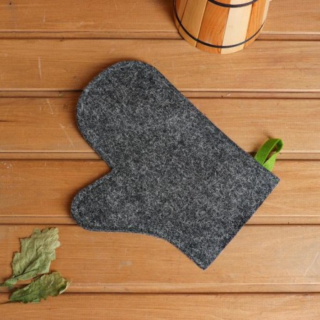 Mitten for a bath, felt gray