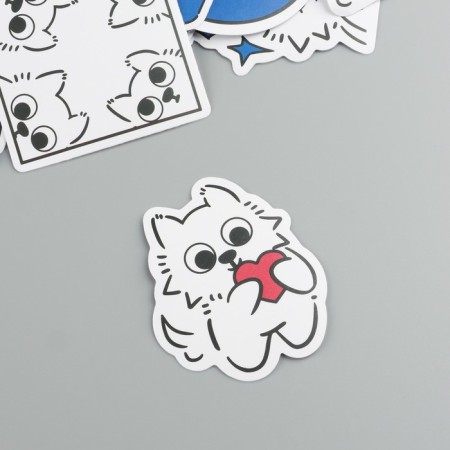 Plastic stickers "puppies" set 60 pcs 10x12 cm-1