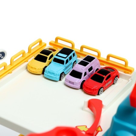 Parking "City", with an elevator, 3 levels, 4 cars, light and sound effects-4