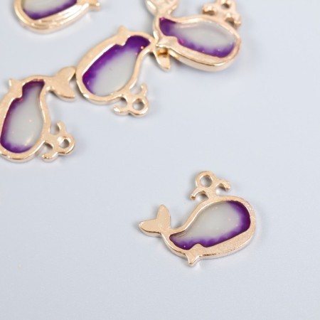 Decor for creativity metal, enamel "Kitenok with a fountain" gold 1.5x2 cm-1