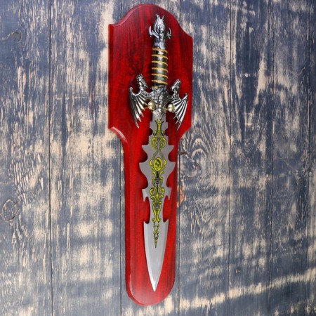 Souvenir sword on a tablet, color application on the blade, 52 cm-1