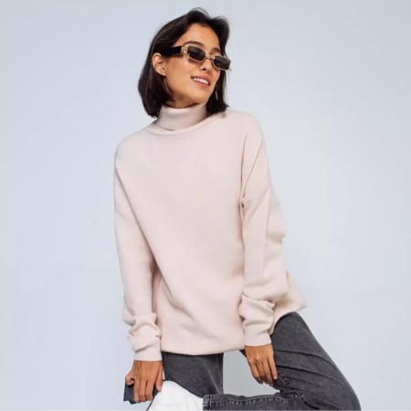 Women's sweater, beige color, size 48-52-1