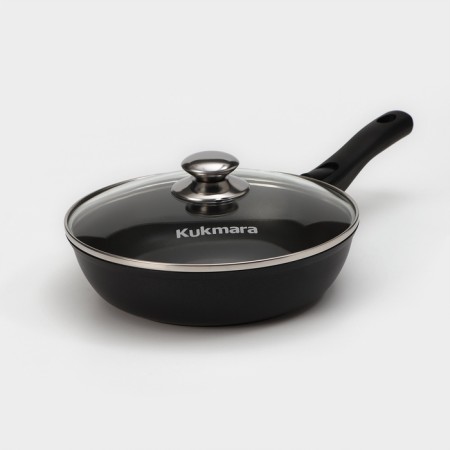The “Tradition” pan, D = 24 cm, glass cover, removable handle, anti -stick coating, black color