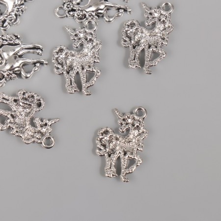 Decor for creativity Metal "Horse with a long mane" Silver 2x1.6 cm 5384609-1