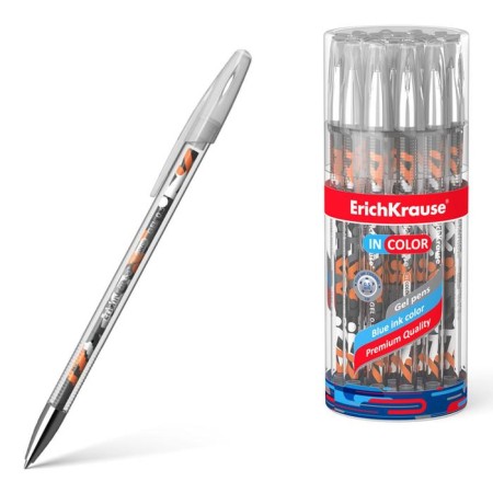 Gel pen Erichkrause Walkers, blue ink, node 0.5 mm, with a pattern