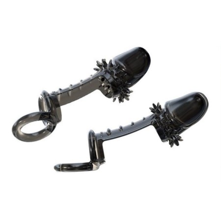 Oki-tank penis nozzle, massage, prolonging, with an erective ring, black-2
