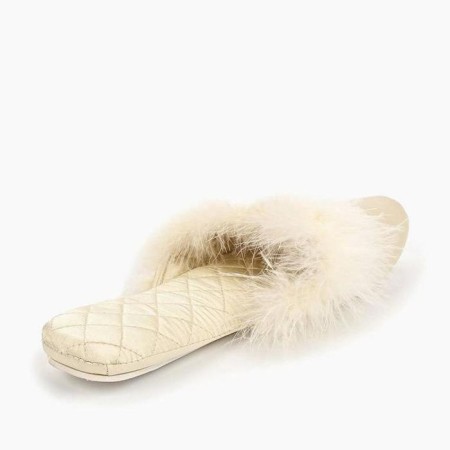 Slippers # 9 women, size 35.5, cream color-1