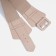 Women's belt, width 7.5 cm, metal buckle, beige color
