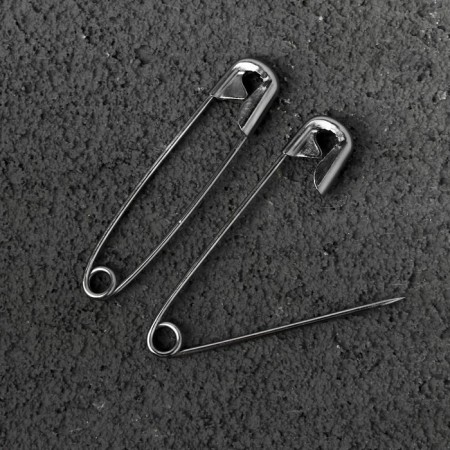 English pins, 38 mm, 100 pcs, silver color-1