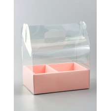 PVC box for flowers and desserts 26 x 18 x 30 cm, pink
