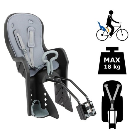 Rear bell bQ-9 with a handle, fastening on a frame with a button, black color