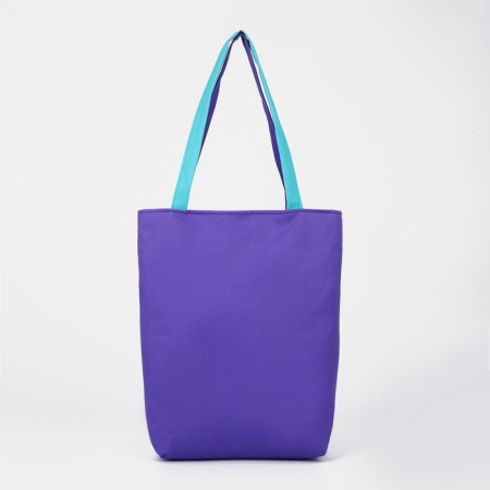 Textile bag with lightning, lilac color/mint-1