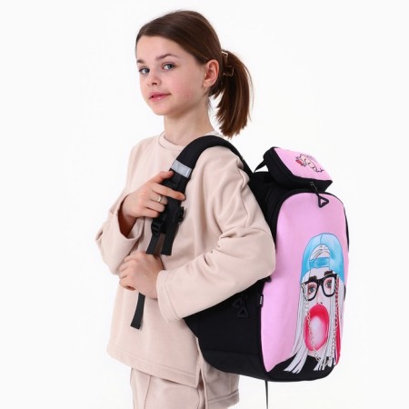 School backpack, ergonomic back Art Hype Girl, 39x32x14 cm-1