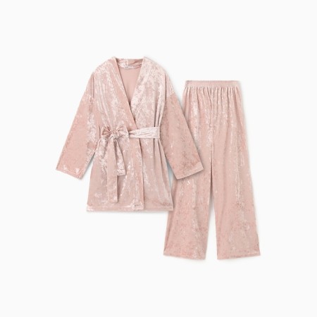 Women's costume (jacket and trousers) KAFTAN "velvet", 52-54, pink-1