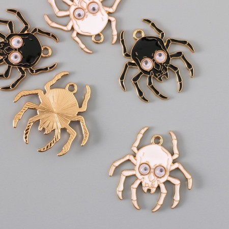 Decor for creativity Metal "Spider" enamel mix 3.4x3.4 cm-2