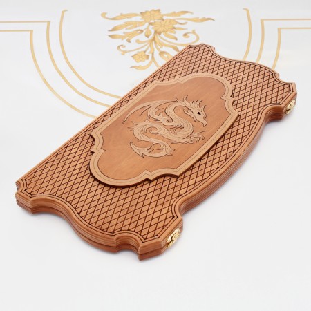 Narts "Dragon", carved, wooden board 45 x 45 cm-1
