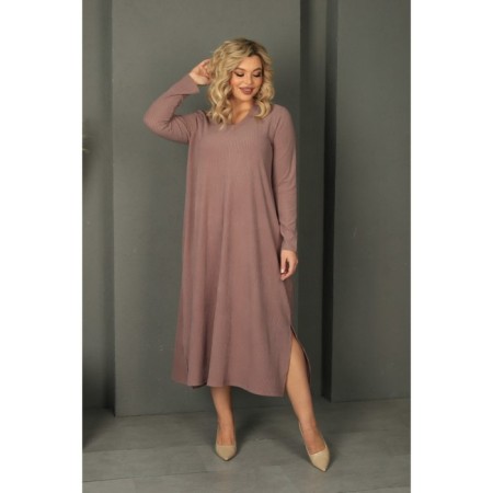 Female dress, size 52, beige color-3
