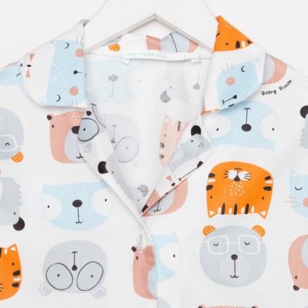 Pajama nursery (shirt, trousers) kaftan "animals" p. 110-116, white-16