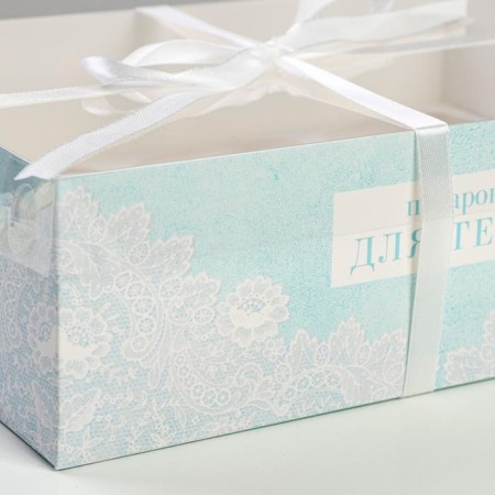 Capcake box, confectionery packaging, 6 cells “Gift for you”, 23 x 16 x 7.5 cm-2