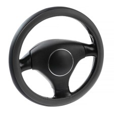 Braid on the steering wheel Lavita, size L, gray, PVC